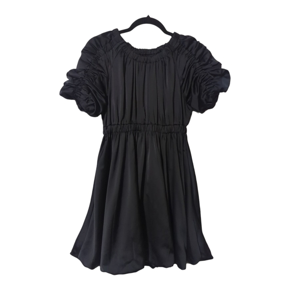 Habitual Black Mini Dress Pleated Ruched Casual - Picture 2 of 8
